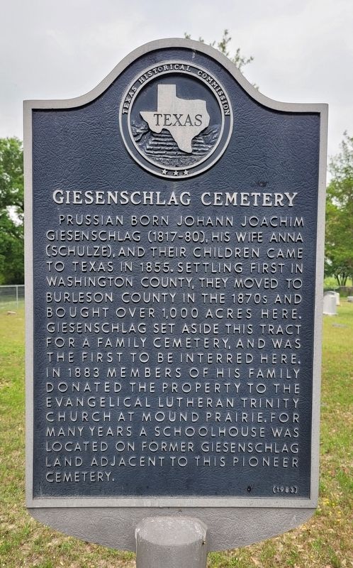 Giesenschlag Cemetery Marker image. Click for full size.