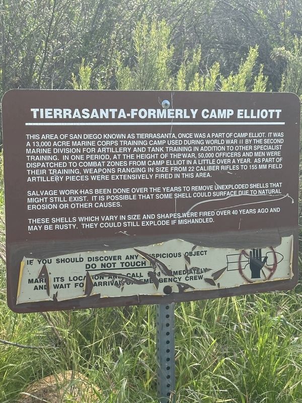 Tierrasanta - Formerly Camp Elliott Marker image. Click for full size.