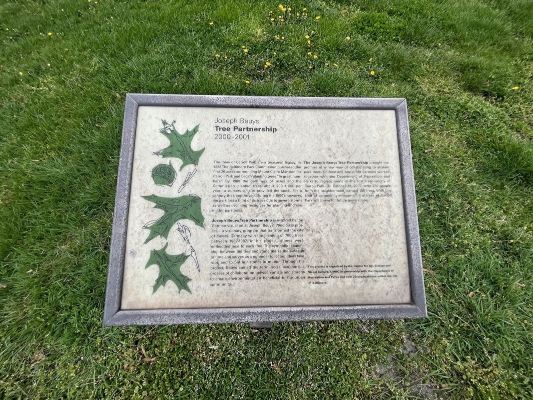Joseph Beuys Tree Partnership Marker. Click for full size. Joseph Beuys Tree Partnership Marker image. Click for full size.