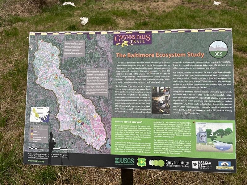 The Baltimore Ecosystem Study Marker image. Click for full size.