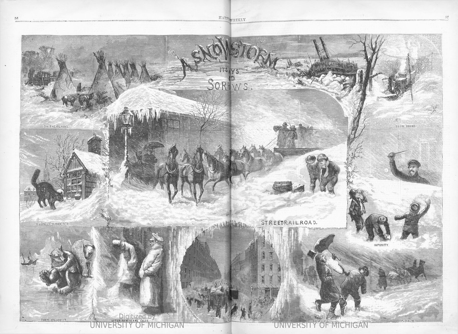 <i>Harper's Weekly:</i> A Snow Storm  Its Days of Sorrows image. Click for full size.