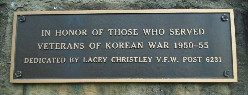 Korean War Memorial Marker. Click for full size. Korean War Memorial Marker image. Click for full size.