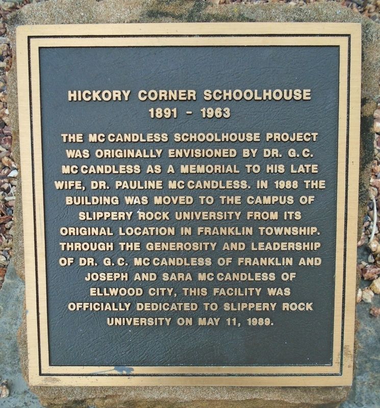 Hickory Corner Schoolhouse Marker. Click for full size. Hickory Corner Schoolhouse Marker image. Click for full size.