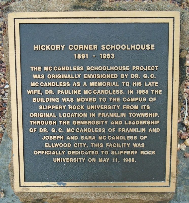 Hickory Corner Schoolhouse Marker image. Click for full size.