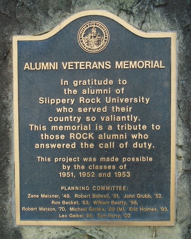 Alumni Veterans Memorial. Click for full size. Alumni Veterans Memorial image. Click for full size.