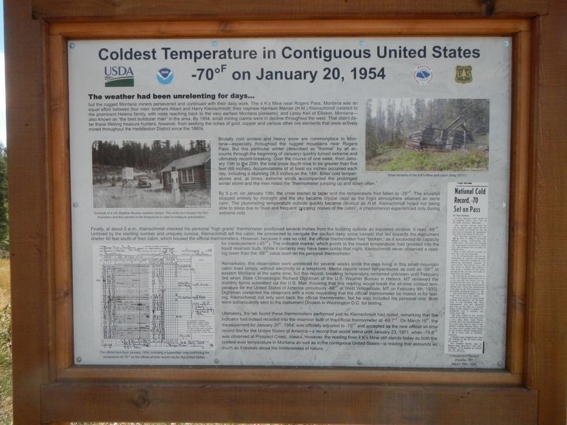Coldest Temperature in Contiguous United States Marker image. Click for full size.