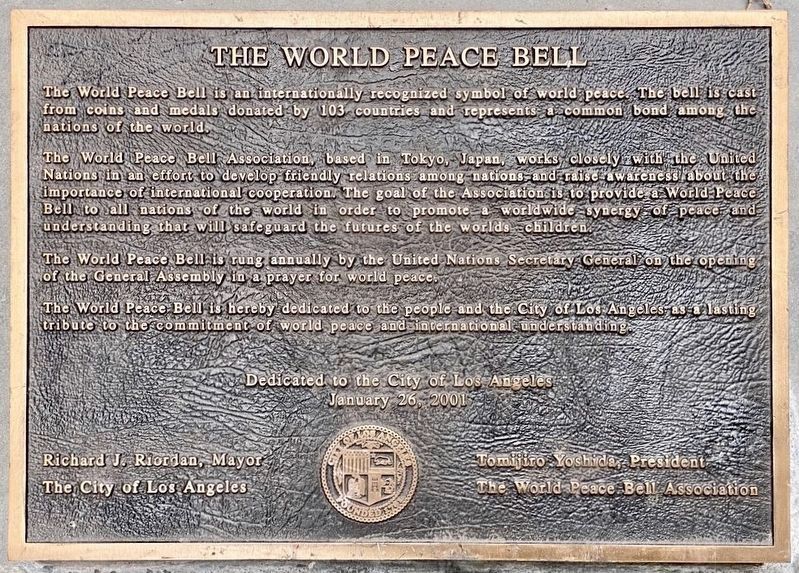 World Peace Bell Marker image. Click for full size.