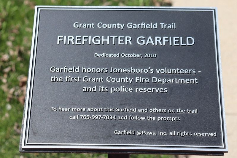 Firefighter Garfield Marker image. Click for full size.