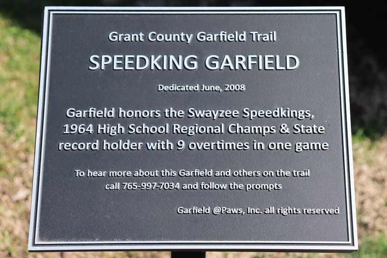 Speedking Garfield Marker image. Click for full size.