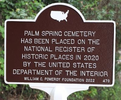 Palm Spring Cemetery Marker image. Click for full size.