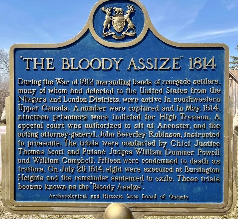 The Bloody Assize 1814 Marker image. Click for full size.