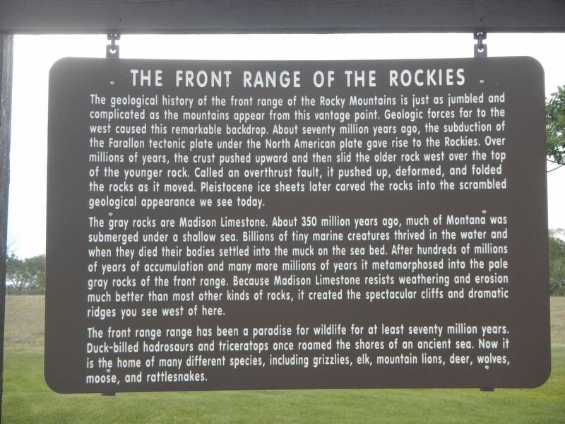 The Front Range of the Rockies Marker image. Click for full size.