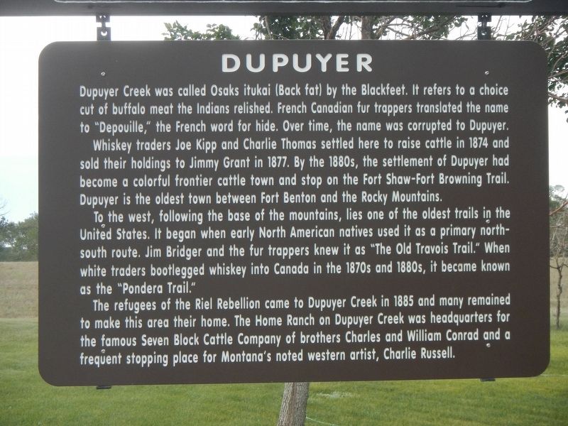 Dupuyer Marker image. Click for full size.