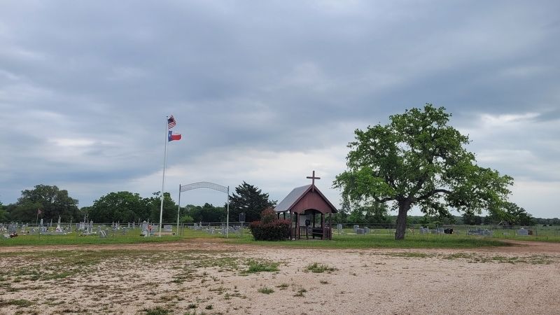 The view of the Waldeck Cemetery and Marker from the road image. Click for full size.