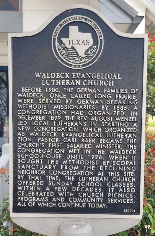 Waldeck Evangelical Lutheran Church Marker image. Click for full size.