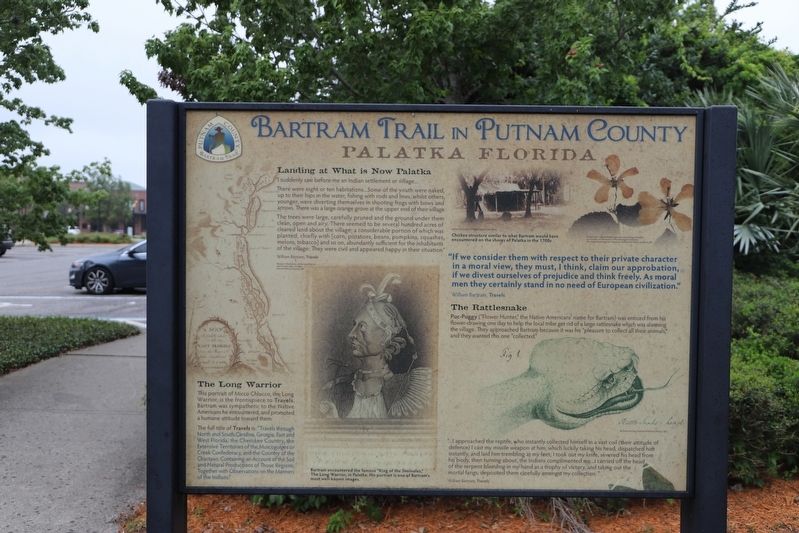 Bartram Trail in Putnam County Marker, Side One image. Click for full size.