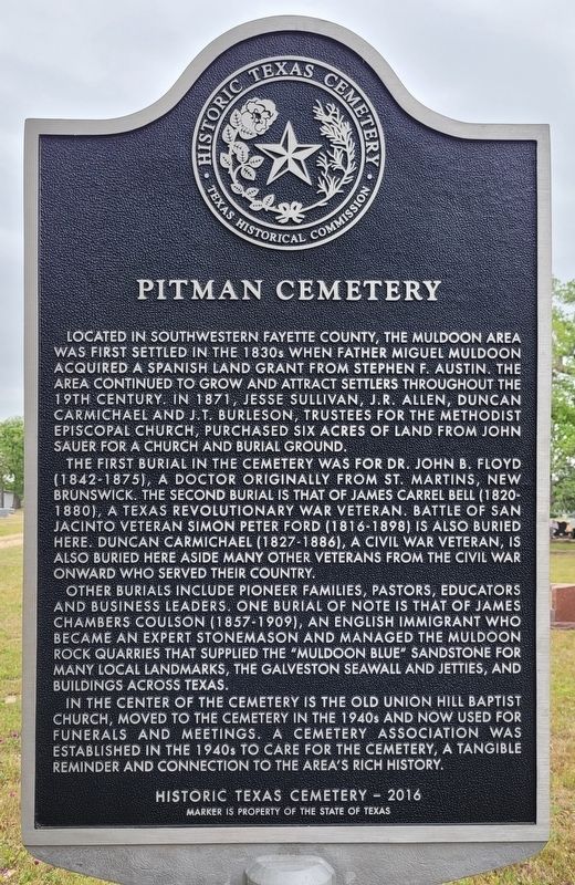 Pitman Cemetery Marker image. Click for full size.