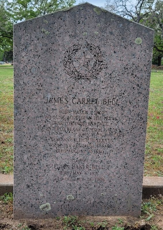 James Carrel Bell Marker. Click for full size. James Carrel Bell Marker image. Click for full size.