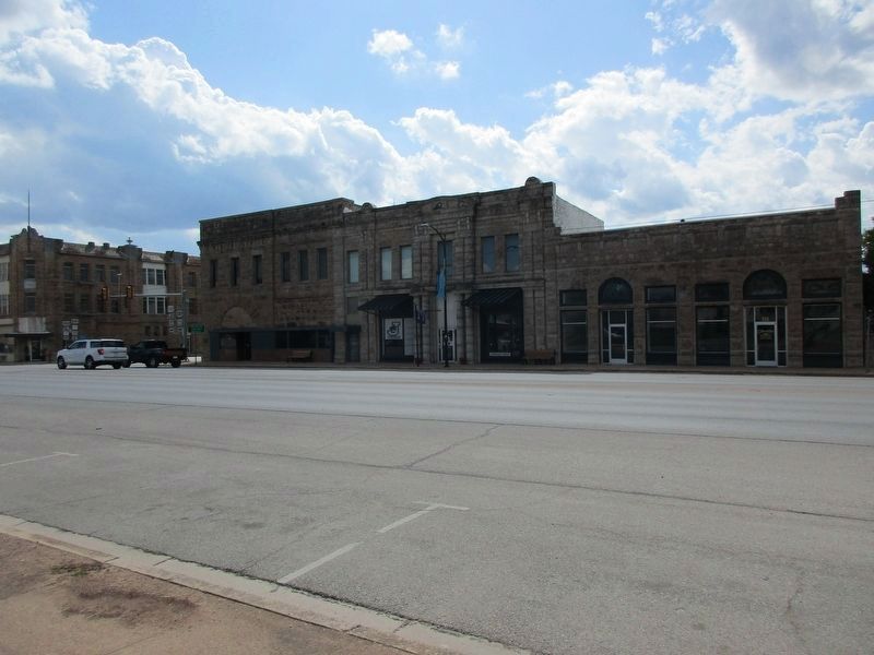 First Bank Building in County and Marker. Click for full size. First Bank Building in County and Marker image. Click for full size.