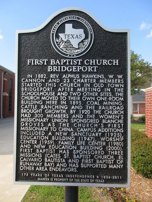 First Baptist Church Bridgeport Marker image. Click for full size.