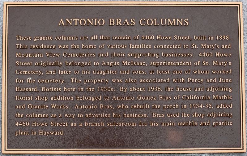 Antonio Bras Columns Historical Marker