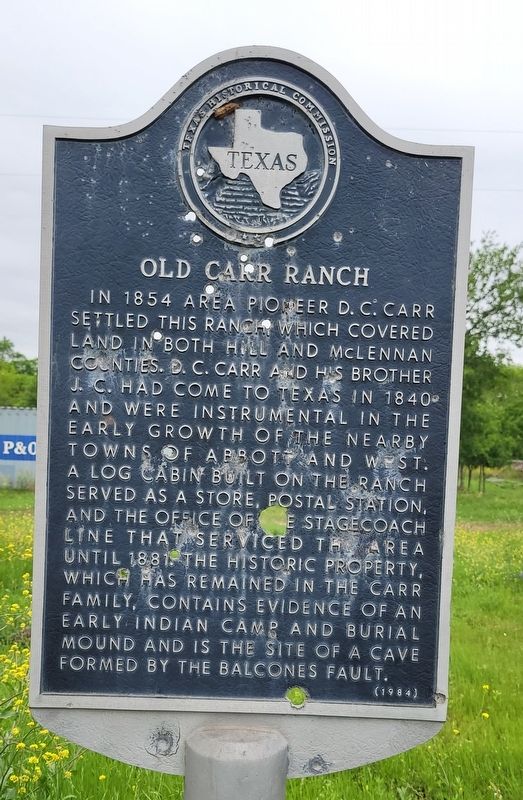 Old Carr Ranch Marker image. Click for full size.