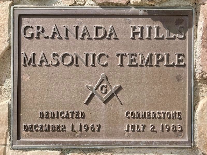 Granada Hills Masonic Temple Marker image. Click for full size.