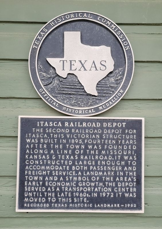Itasca Railroad Depot Marker image. Click for full size.