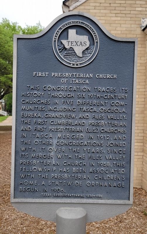 First Presbyterian Church of Itasca Marker. Click for full size. First Presbyterian Church of Itasca Marker image. Click for full size.
