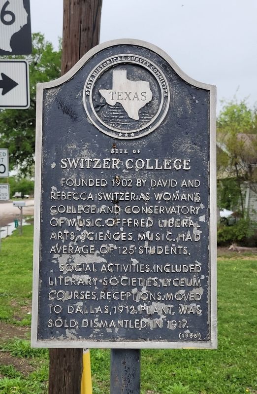 Site of Switzer College Marker. Click for full size. Site of Switzer College Marker image. Click for full size.