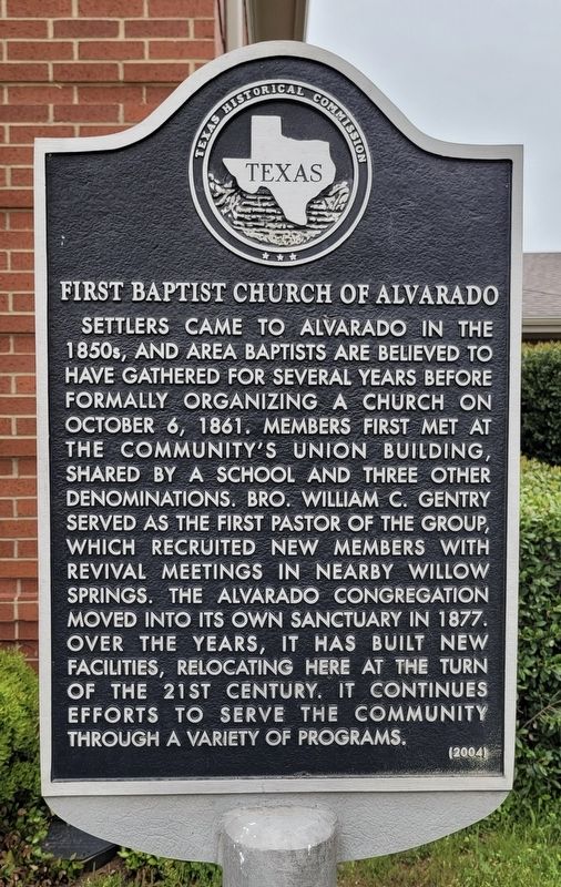 First Baptist Church of Alvarado Marker image. Click for full size.