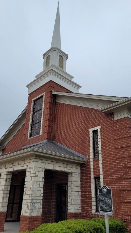 The front entrance to the First Baptist Church of Alvarado and Marker. Click for full size. The front entrance to the First Baptist Church of Alvarado and Marker image. Click for full size.