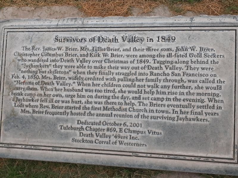 Survivors of Death Valley 1849 Marker image. Click for full size.