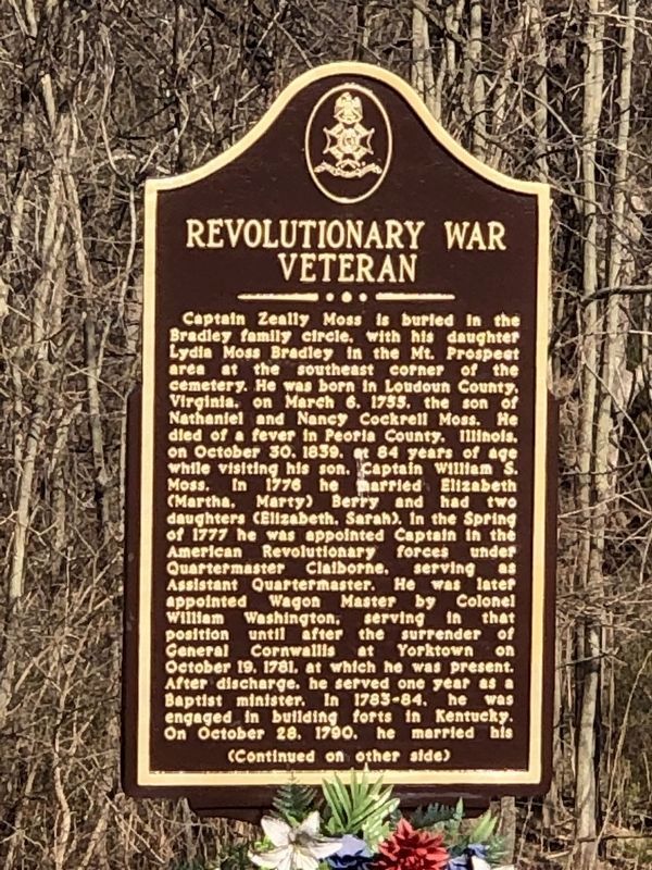 Revolutionary War Veteran Marker (side one) image. Click for full size.