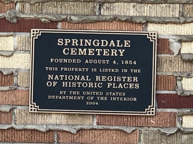 Springdale Cemetery Marker image. Click for full size.