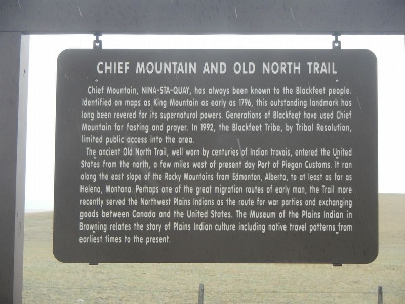 Chief Mountain and Old North Trail Marker image. Click for full size.