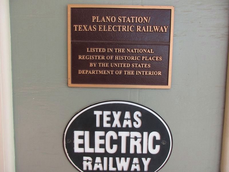 Texas Electric Railway Station National Register of Historic Places plaque image. Click for full size.