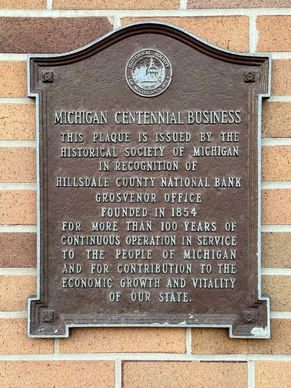 Hillsdale County National Bank Marker image. Click for full size.