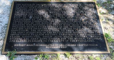 The Battle of Okeechobee Historic State Park Marker image. Click for full size.