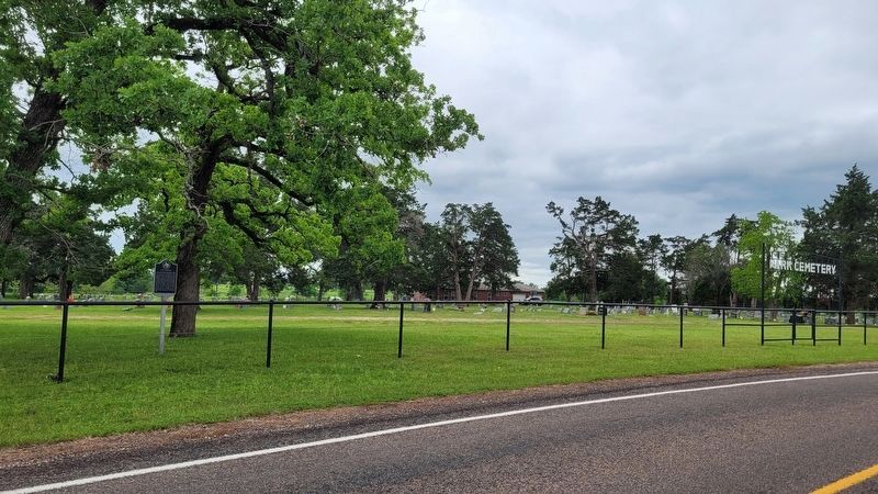 The view of the Park Cemetery and Marker from the street image. Click for full size.