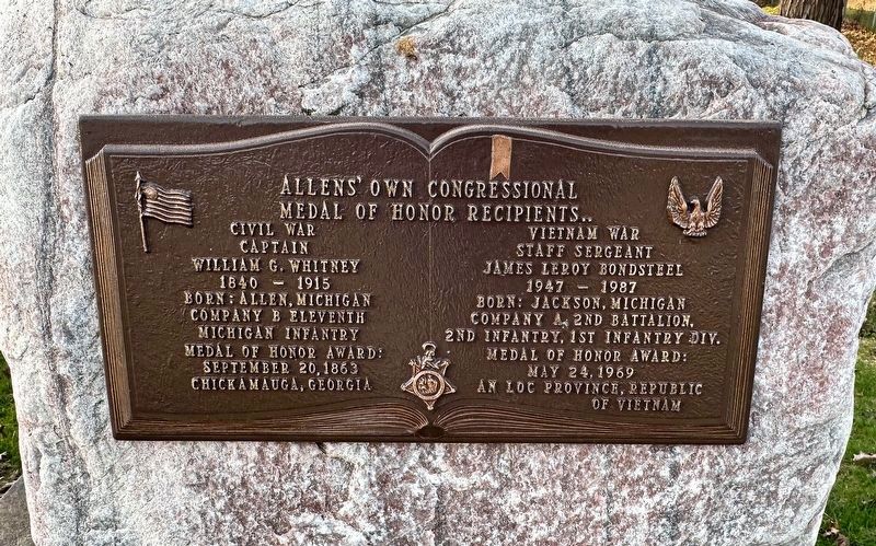 Allens' Own Congressional Medal of Honor Recipients Marker. Click for full size. Allens' Own Congressional Medal of Honor Recipients Marker image. Click for full size.