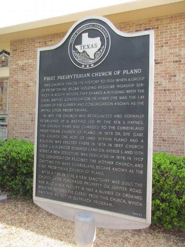 First Presbyterian Church of Plano Marker image. Click for full size.