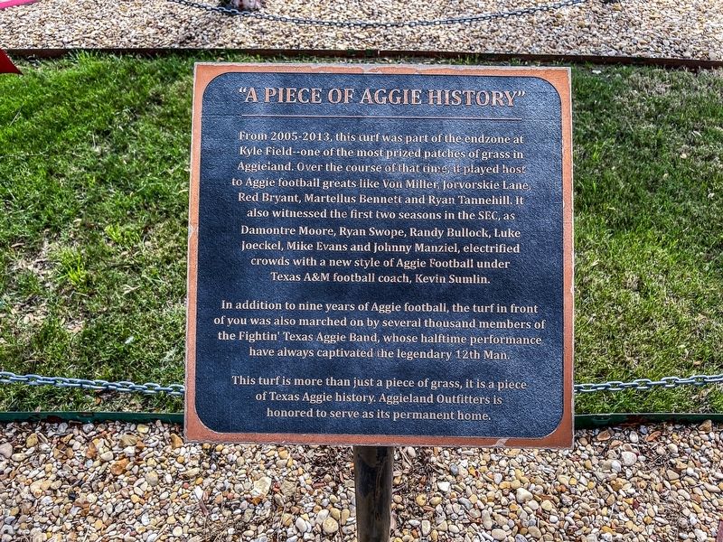 A Piece of Aggie History Marker. Click for full size. A Piece of Aggie History Marker image. Click for full size.
