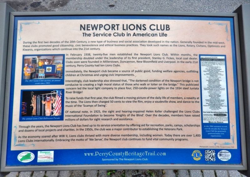 Newport Lions Club Marker image. Click for full size.