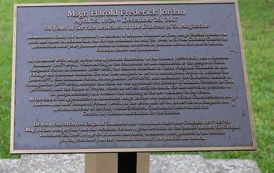 Msgr. Harold Frederick Jordan Marker image. Click for full size.