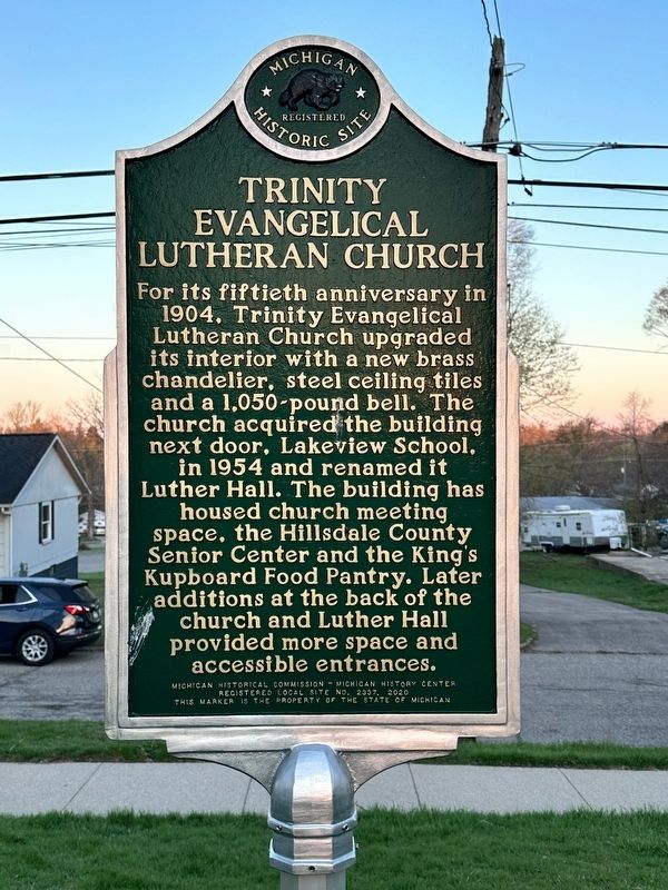 Trinity Evangelical Lutheran Church Marker, Side Two image. Click for full size.
