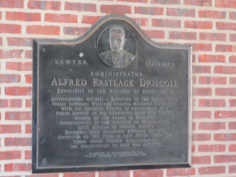 Alfred Eastlack Driscoll Marker image. Click for full size.