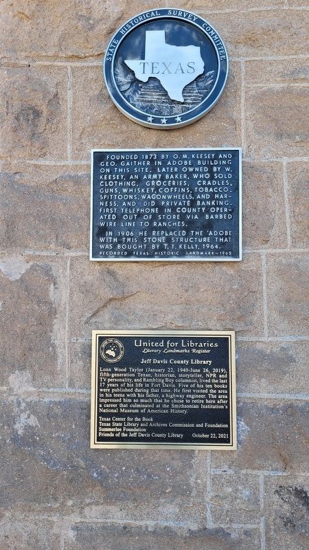 The Jeff Davis County Library Marker is the bottom marker in the group image. Click for full size.