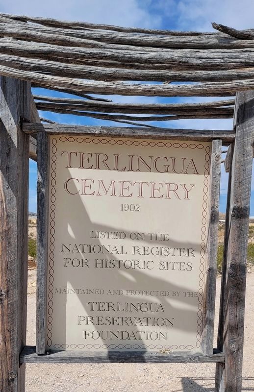 Street side of the Terlingua Cemetery Marker image. Click for full size.