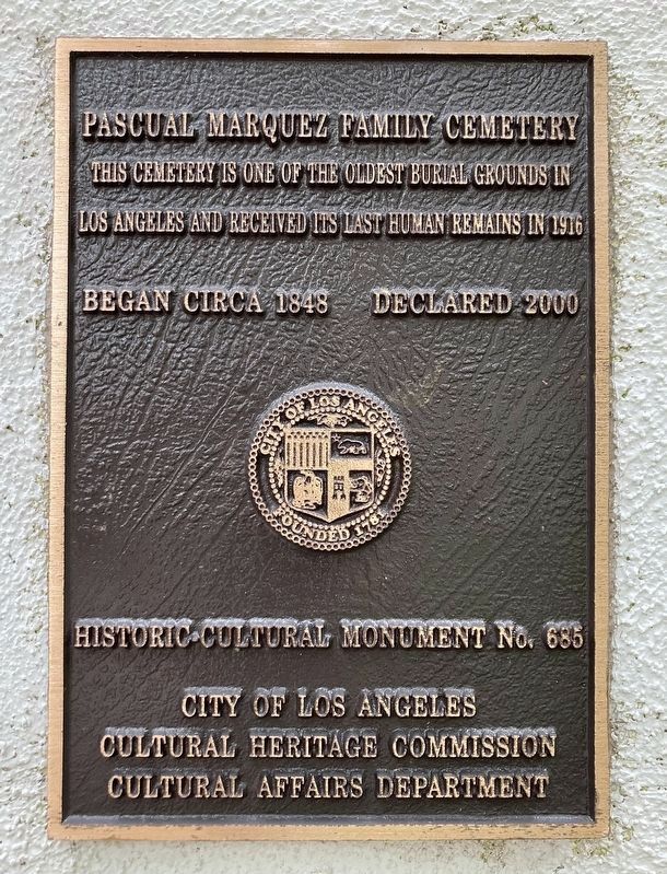 Original City of Los Angeles plaque image. Click for full size.